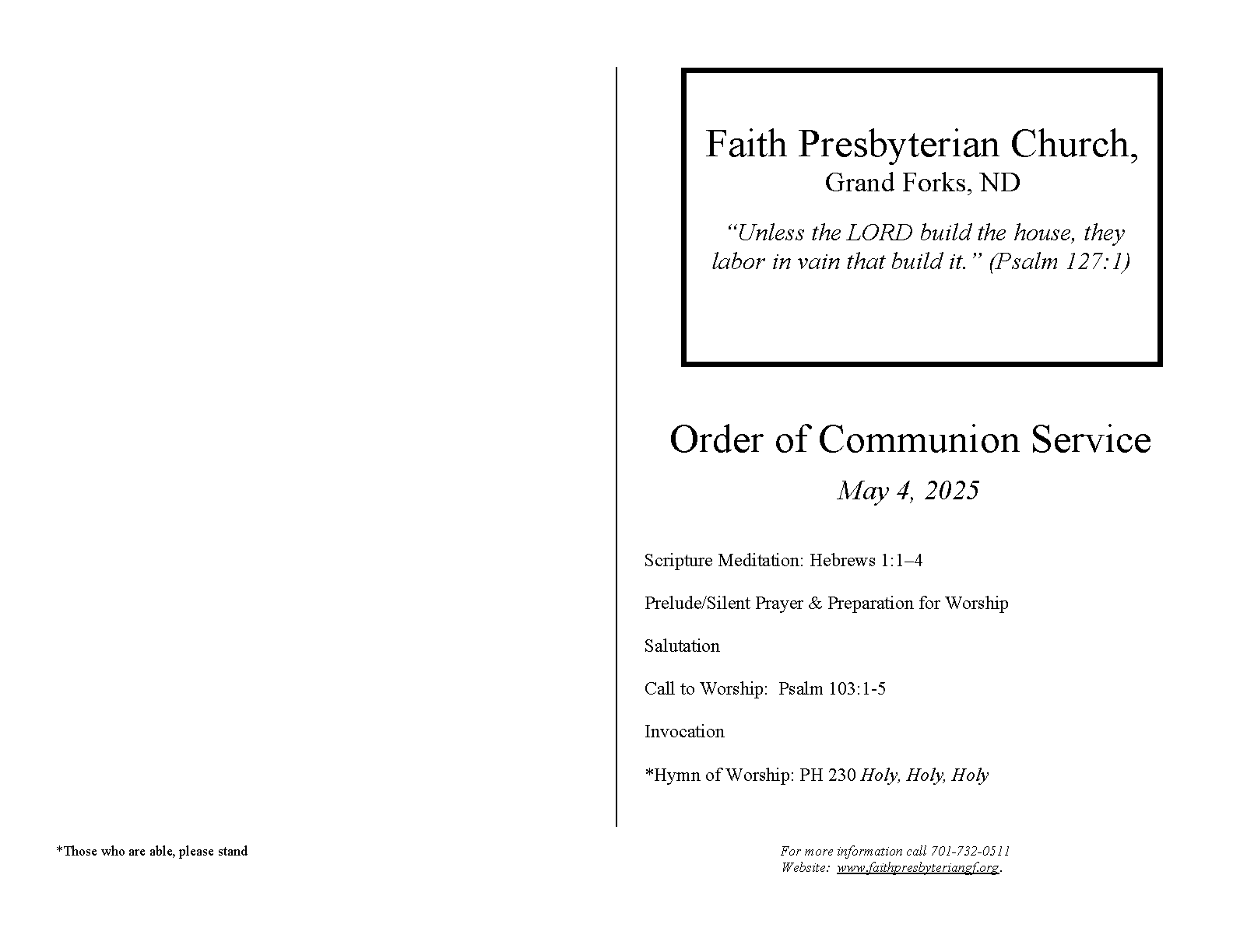 Bulletin Page 1