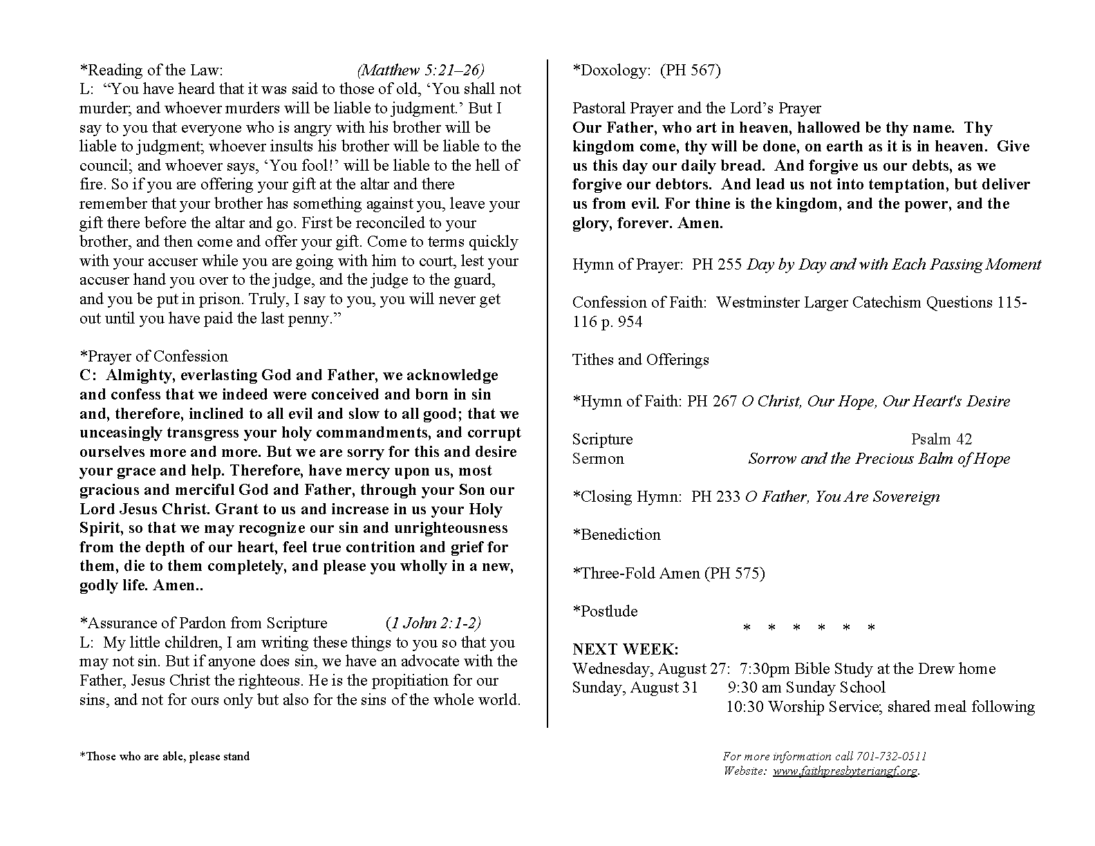 Bulletin Page 2