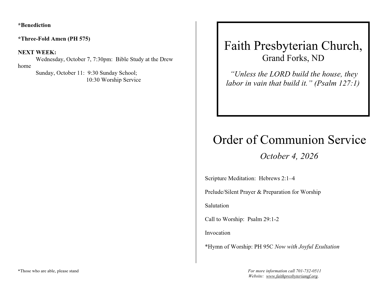 Bulletin Page 1