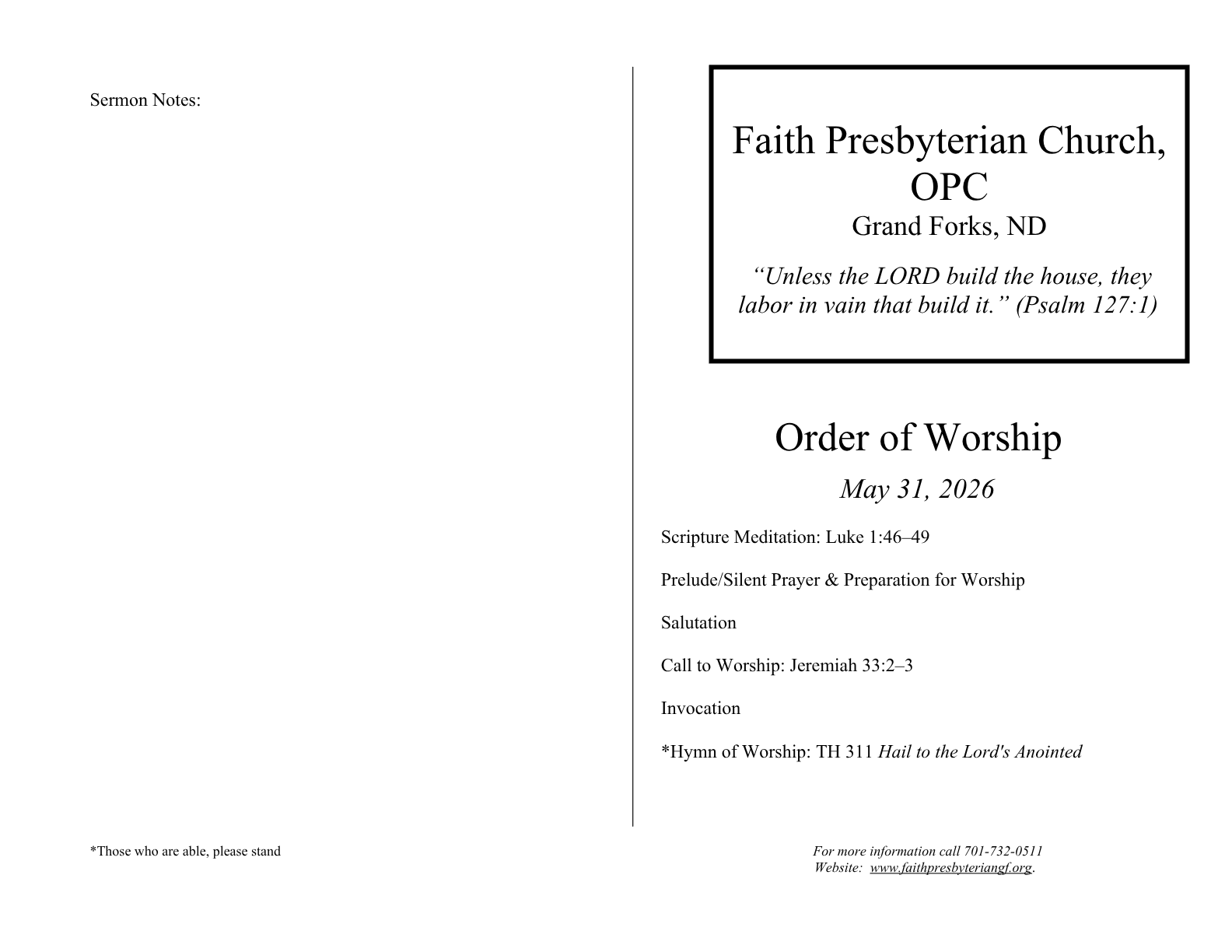 Bulletin Page 1